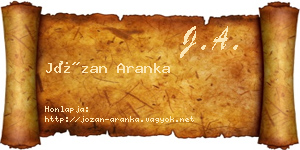 Józan Aranka névjegykártya