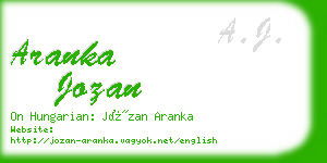 aranka jozan business card